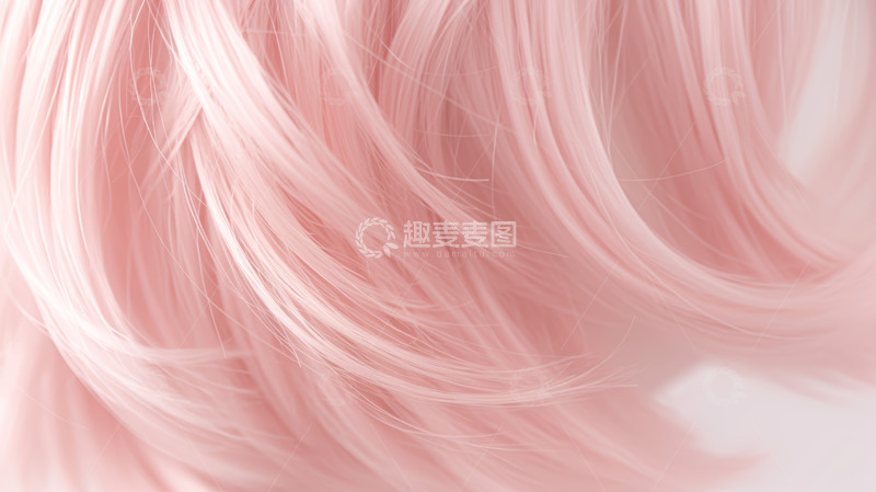 高清大图下载【趣麦麦图】粉色波浪发丝特写