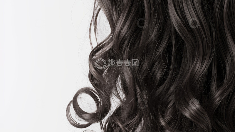 高清大图下载【趣麦麦图】-柔顺波浪卷发特写