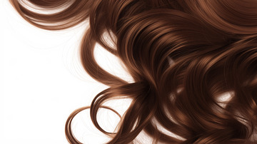 棕色波浪卷发特写