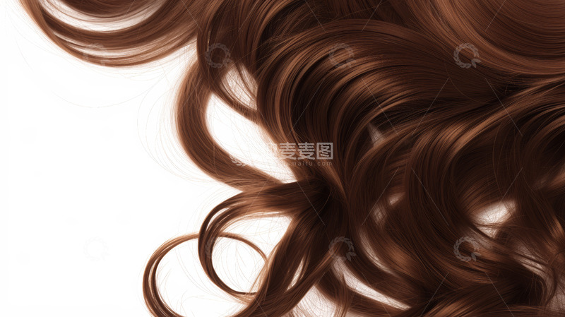 高清大图下载【趣麦麦图】棕色波浪卷发特写