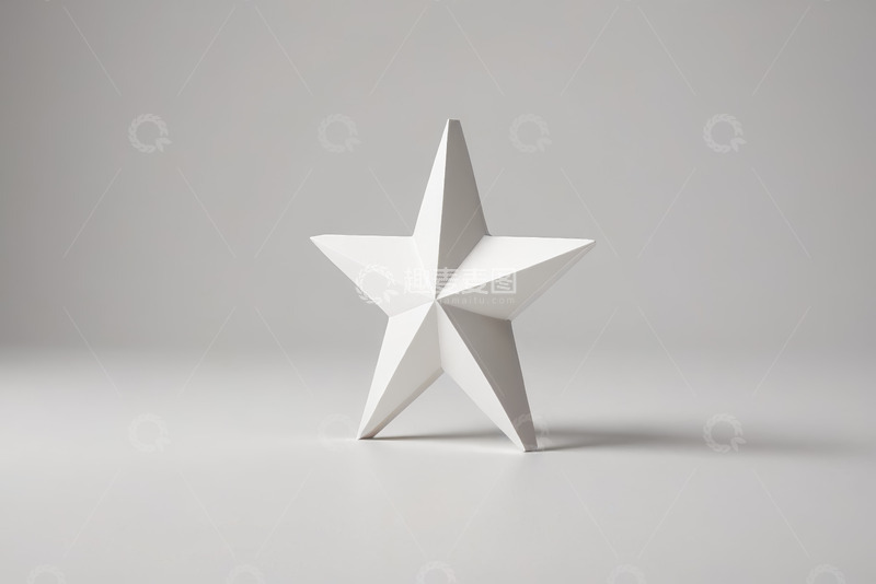 高清大图下载【趣麦麦图】立体白色五角星静物