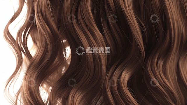 棕色波浪长头发特写
