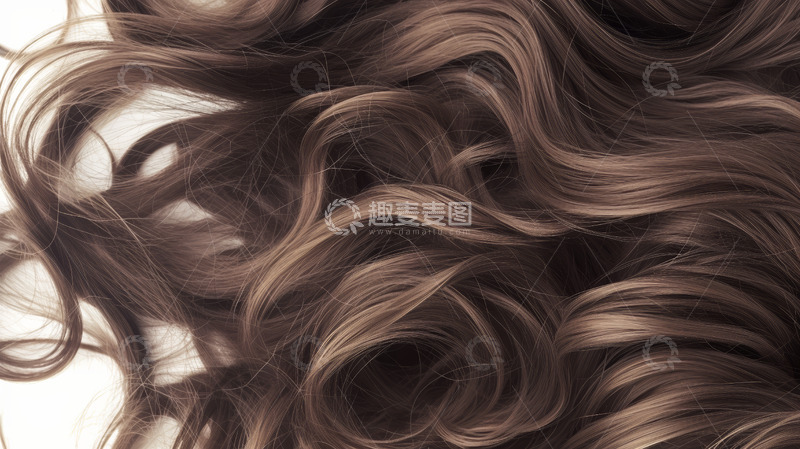 高清大图下载【趣麦麦图】-柔顺波浪长头发特写