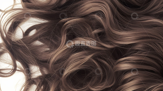 柔顺波浪长头发特写