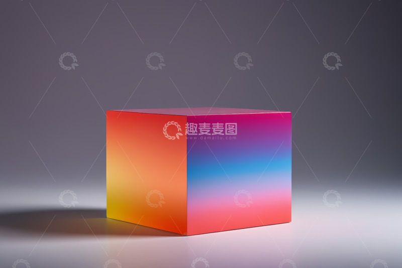 高清大图下载【趣麦麦图】彩色渐变立方体静物
