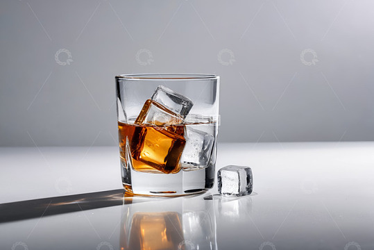 装着冰块的威士忌酒杯