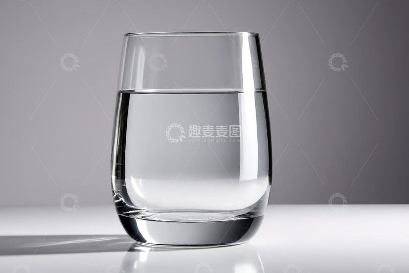 高清大图下载【趣麦麦图】透明玻璃杯中装清澈饮用水