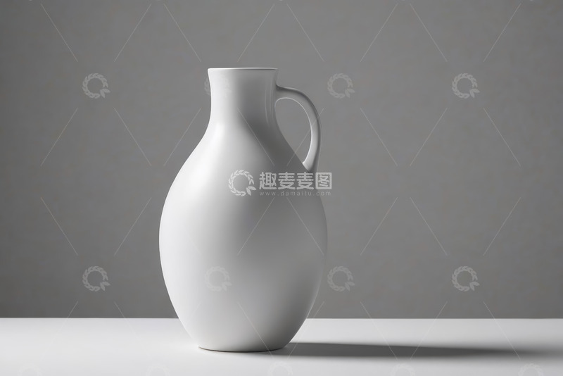 高清大图下载【趣麦麦图】白色陶瓷花瓶静物特写