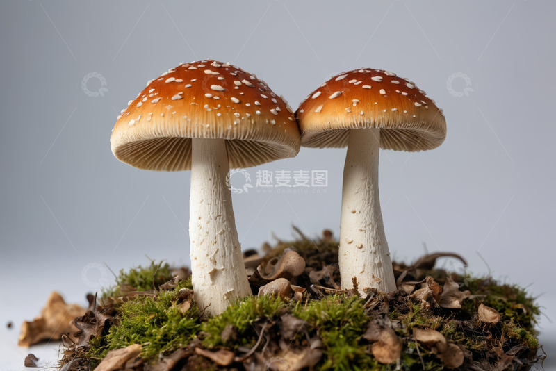 高清大图下载【趣麦麦图】双生毒蝇伞特写