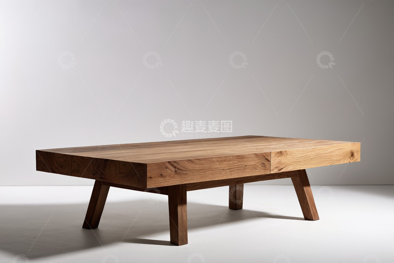 高清大图下载【趣麦麦图】木质长方形咖啡桌展示