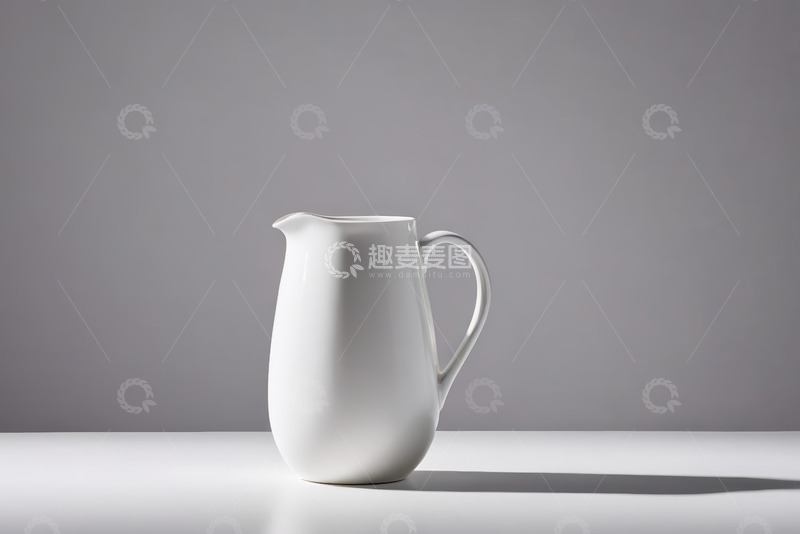 高清大图下载【趣麦麦图】白色陶瓷水壶静物展示