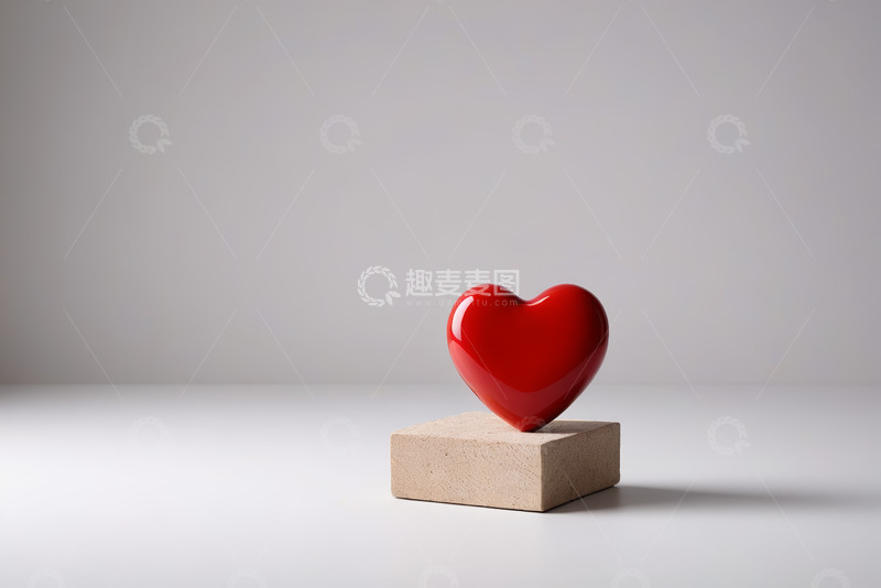 高清大图下载【趣麦麦图】红色爱心摆件静物特写