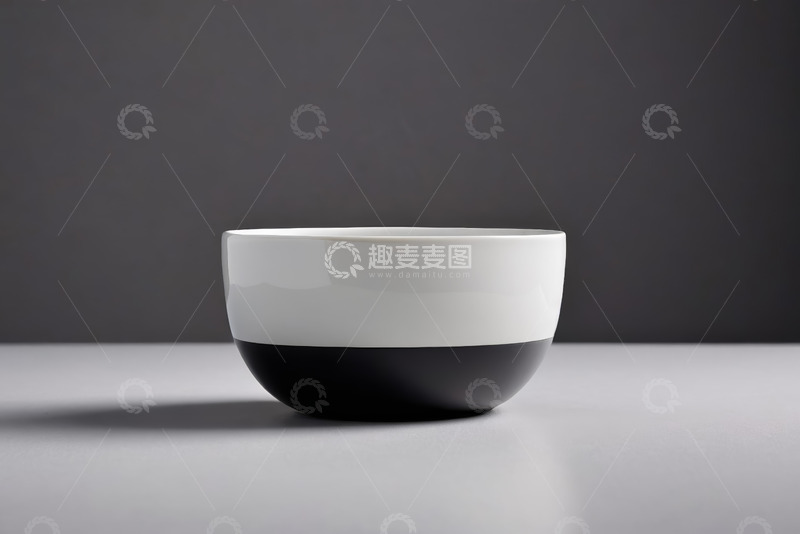 高清大图下载【趣麦麦图】黑白配色碗特写静物