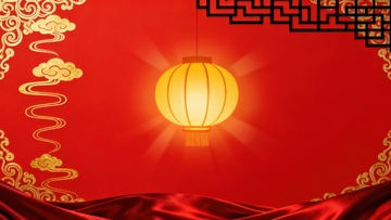 金色祥云灯笼边框装饰背景