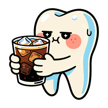 可爱牙齿卡通饮冰图案设计素材