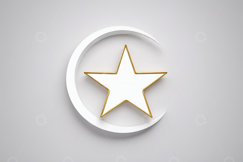 高清大图下载【趣麦麦图】白色五角星搭配圆环设计图案