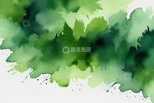 绿色水彩艺术背景素材