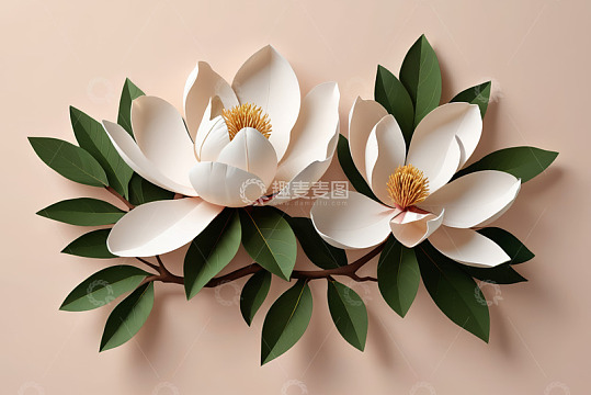 白色玉兰花装饰素材