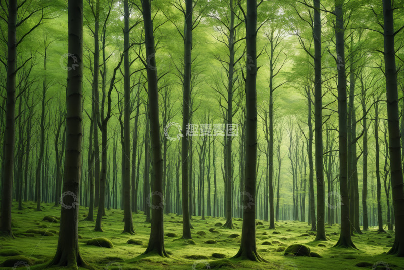 高清大图下载【趣麦麦图】茂密绿色森林景观
