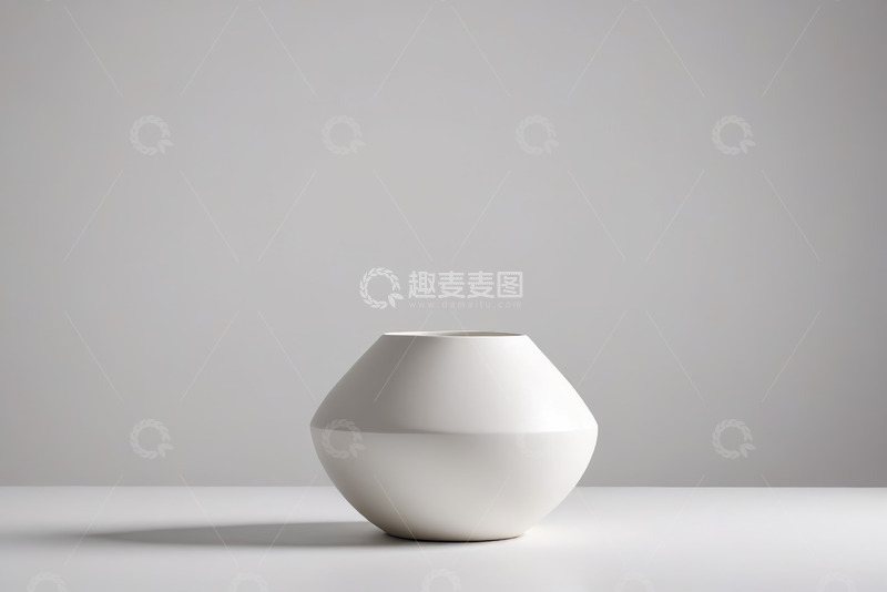 高清大图下载【趣麦麦图】白色简约陶瓷花瓶特写