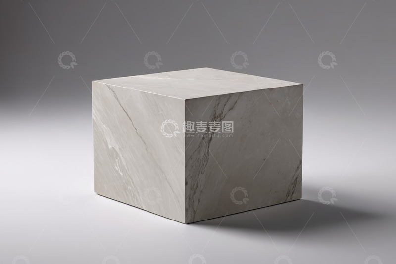 高清大图下载【趣麦麦图】白色大理石立方体静物