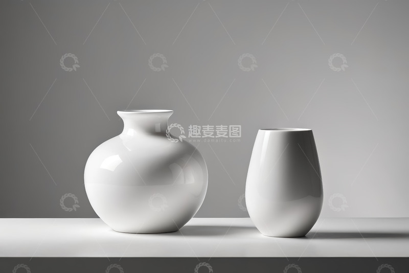 高清大图下载【趣麦麦图】白色陶瓷花瓶静物展示