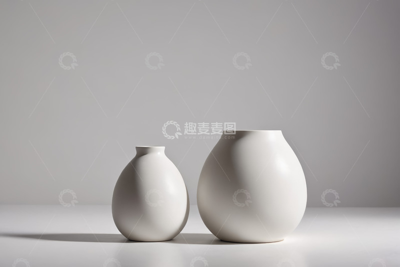 高清大图下载【趣麦麦图】白色陶瓷花瓶静物展示