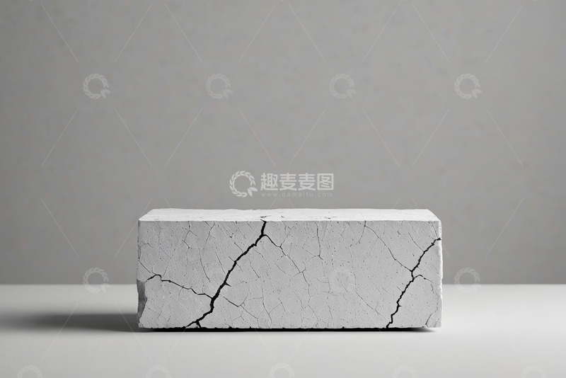 高清大图下载【趣麦麦图】裂纹白色砖块静物特写