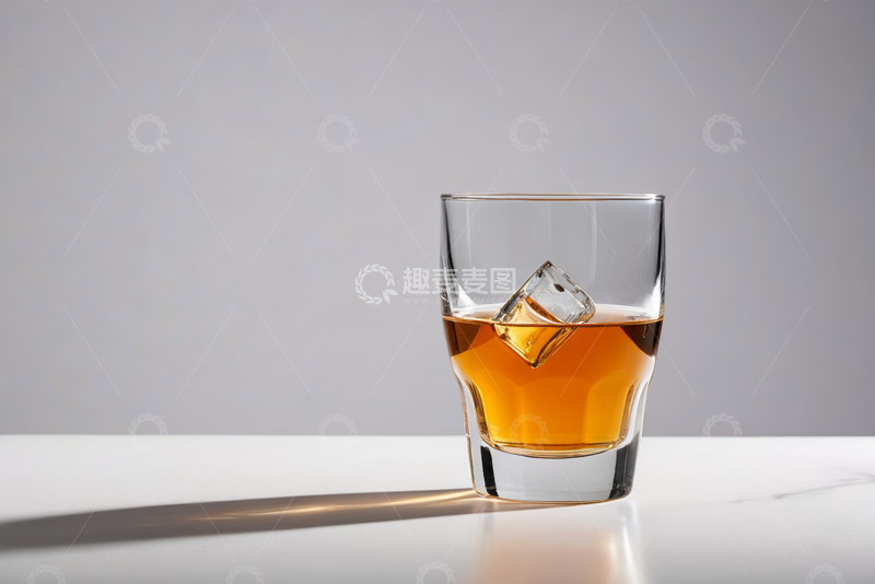 高清大图下载【趣麦麦图】装着带冰块酒精饮料的玻璃杯