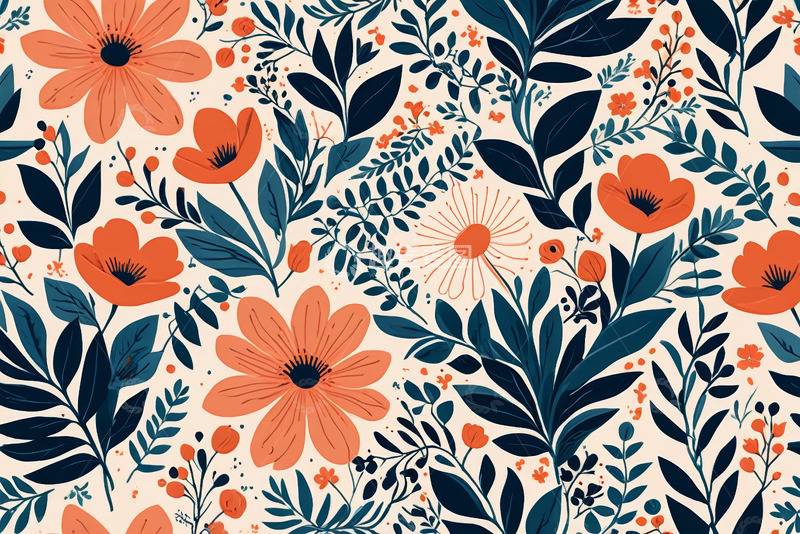 高清大图下载【趣麦麦图】花卉植物图案背景素材