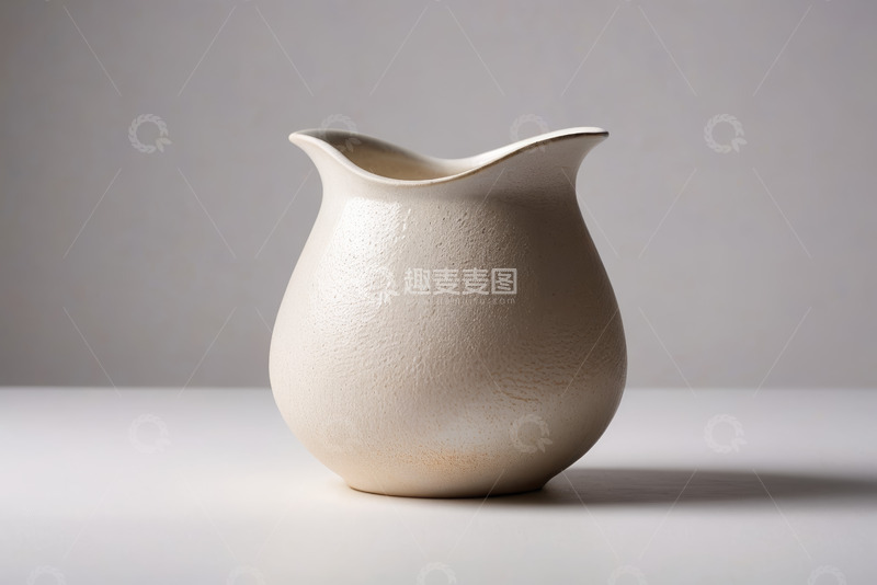 高清大图下载【趣麦麦图】米色陶瓷水罐特写