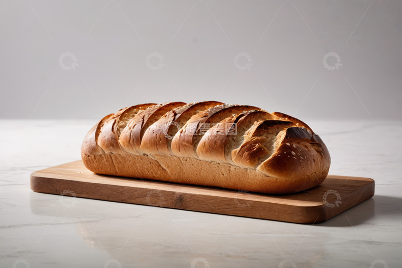 高清大图下载【趣麦麦图】木板上的长条形面包特写