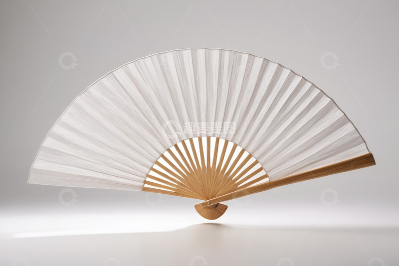 高清大图下载【趣麦麦图】白色折扇特写
