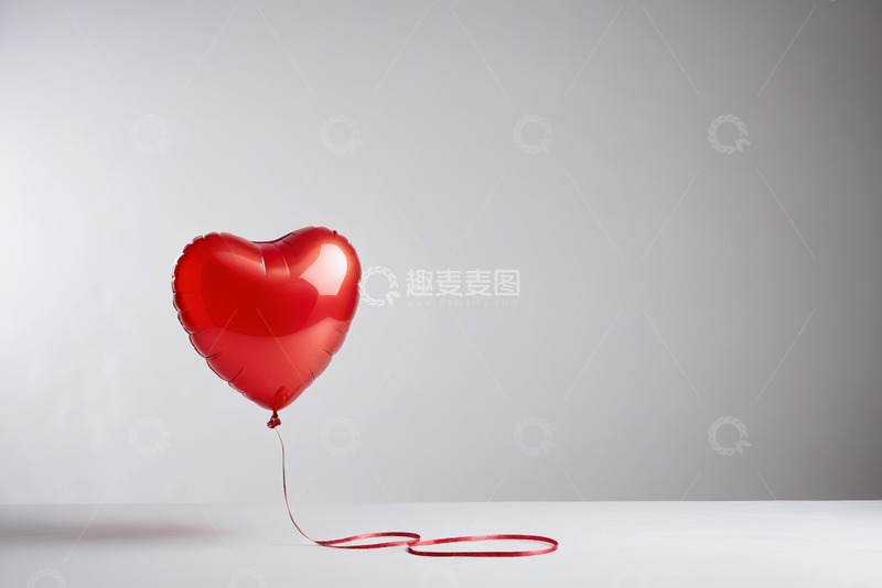 高清大图下载【趣麦麦图】红色心形气球特写