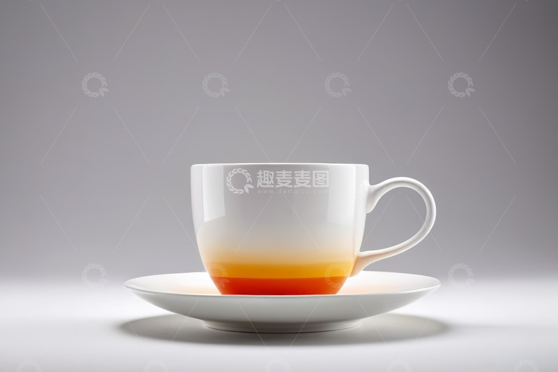 高清大图下载【趣麦麦图】白色渐变咖啡杯特写