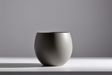 简约灰色陶瓷碗静物展示