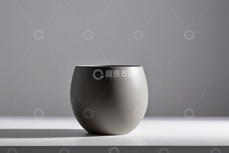 高清大图下载【趣麦麦图】简约灰色陶瓷碗静物展示