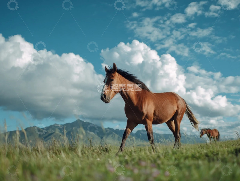 高清大图下载【趣麦麦图】大草原上的骏马摄影图