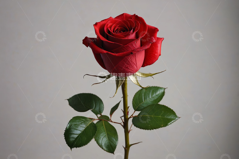 高清大图下载【趣麦麦图】单支红色玫瑰花特写