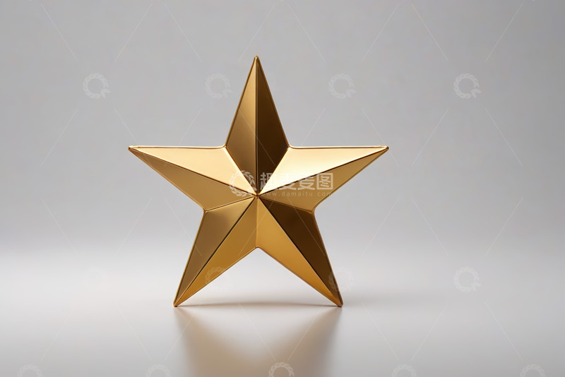 高清大图下载【趣麦麦图】金色立体五角星装饰