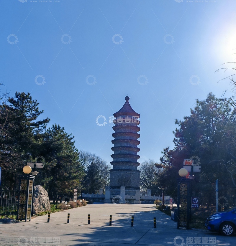 高清大图下载【趣麦麦图】古塔晴空风光摄影