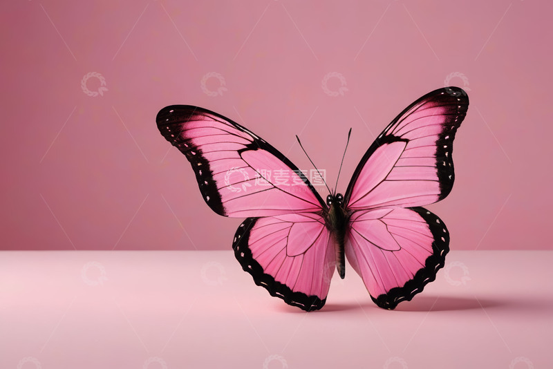 高清大图下载【趣麦麦图】粉色蝴蝶特写素材