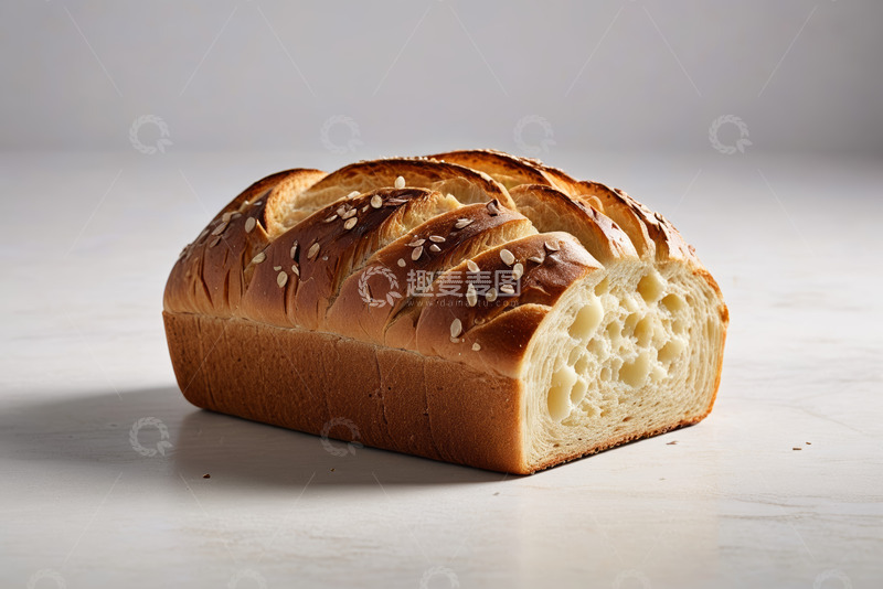 高清大图下载【趣麦麦图】芝麻装饰的切片面包静物