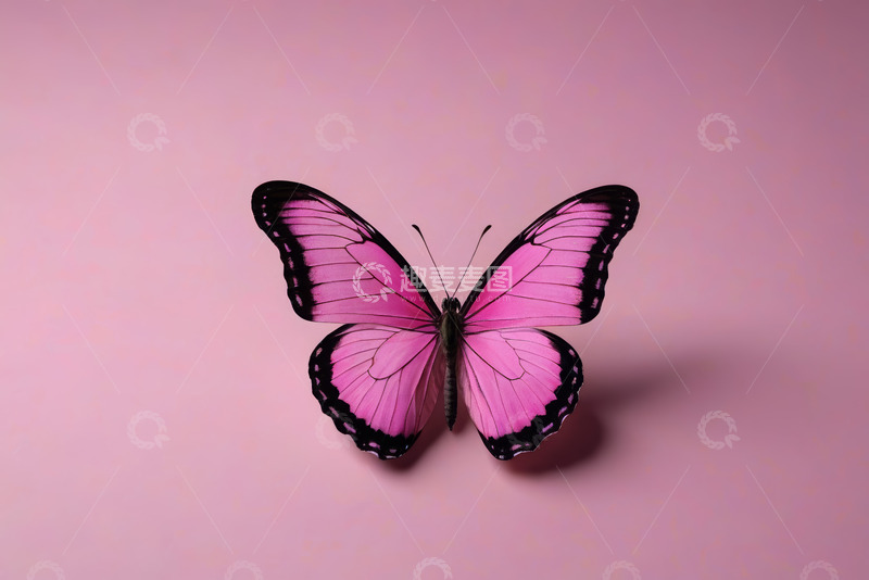 高清大图下载【趣麦麦图】粉色背景上的蝴蝶