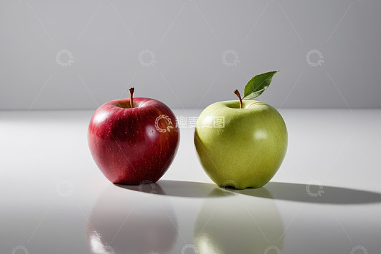 红青两色苹果静物特写