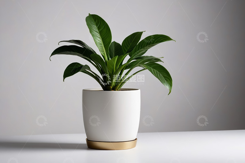 高清大图下载【趣麦麦图】白色花盆中的绿植盆栽