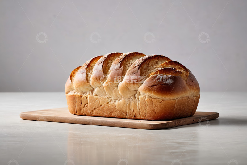 高清大图下载【趣麦麦图】木板上摆放的新鲜面包