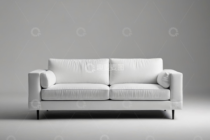 高清大图下载【趣麦麦图】现代简约风格白色双人沙发