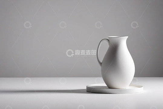 白色陶瓷水壶静物特写