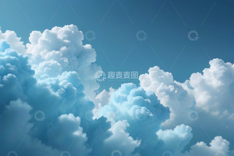 高清大图下载【趣麦麦图】蓝天蓬松云朵自然景观